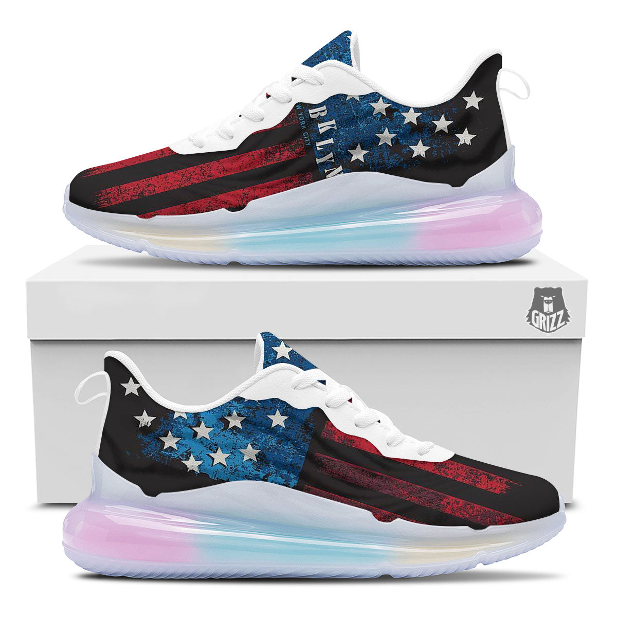 American Flag Vintage Print Running Sneakers-grizzshop