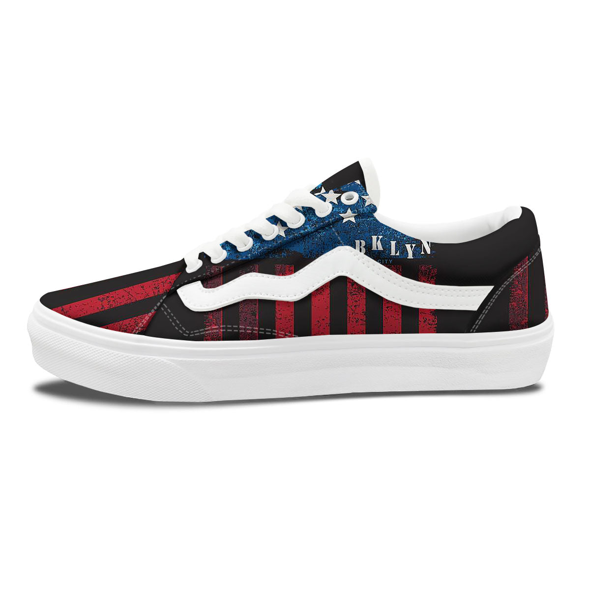 American Flag Vintage Print Skate Shoes-grizzshop