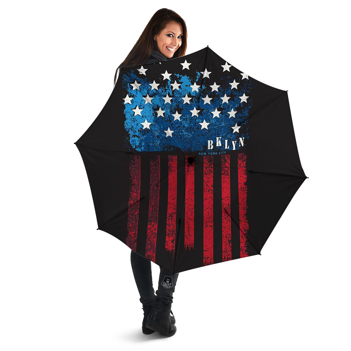 American Flag Vintage Print Umbrella-grizzshop