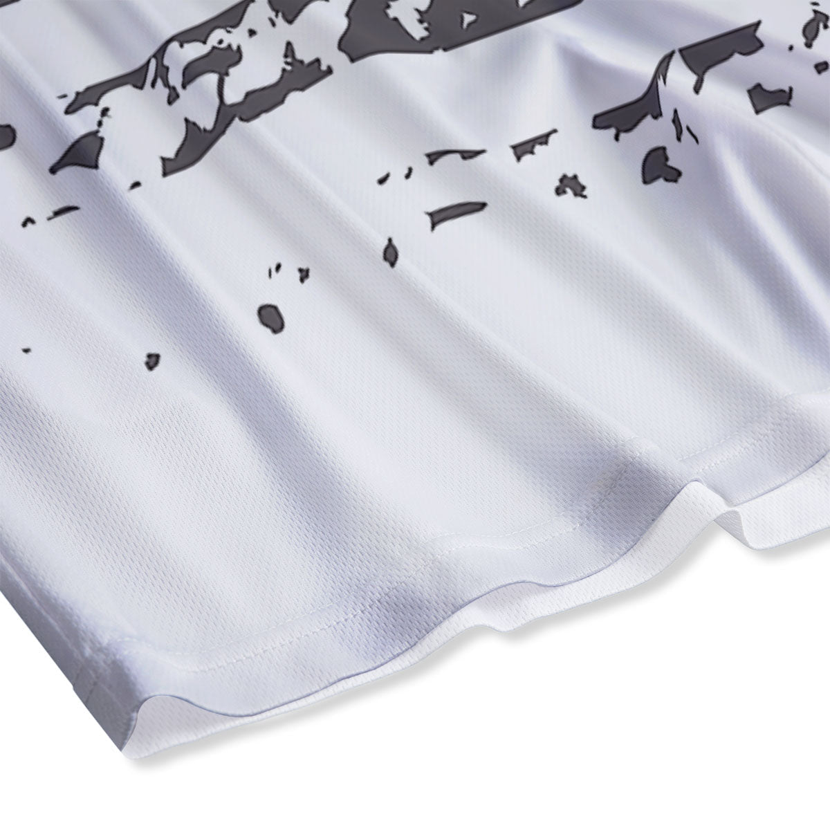 American Flag White And Black Print Mesh Shorts