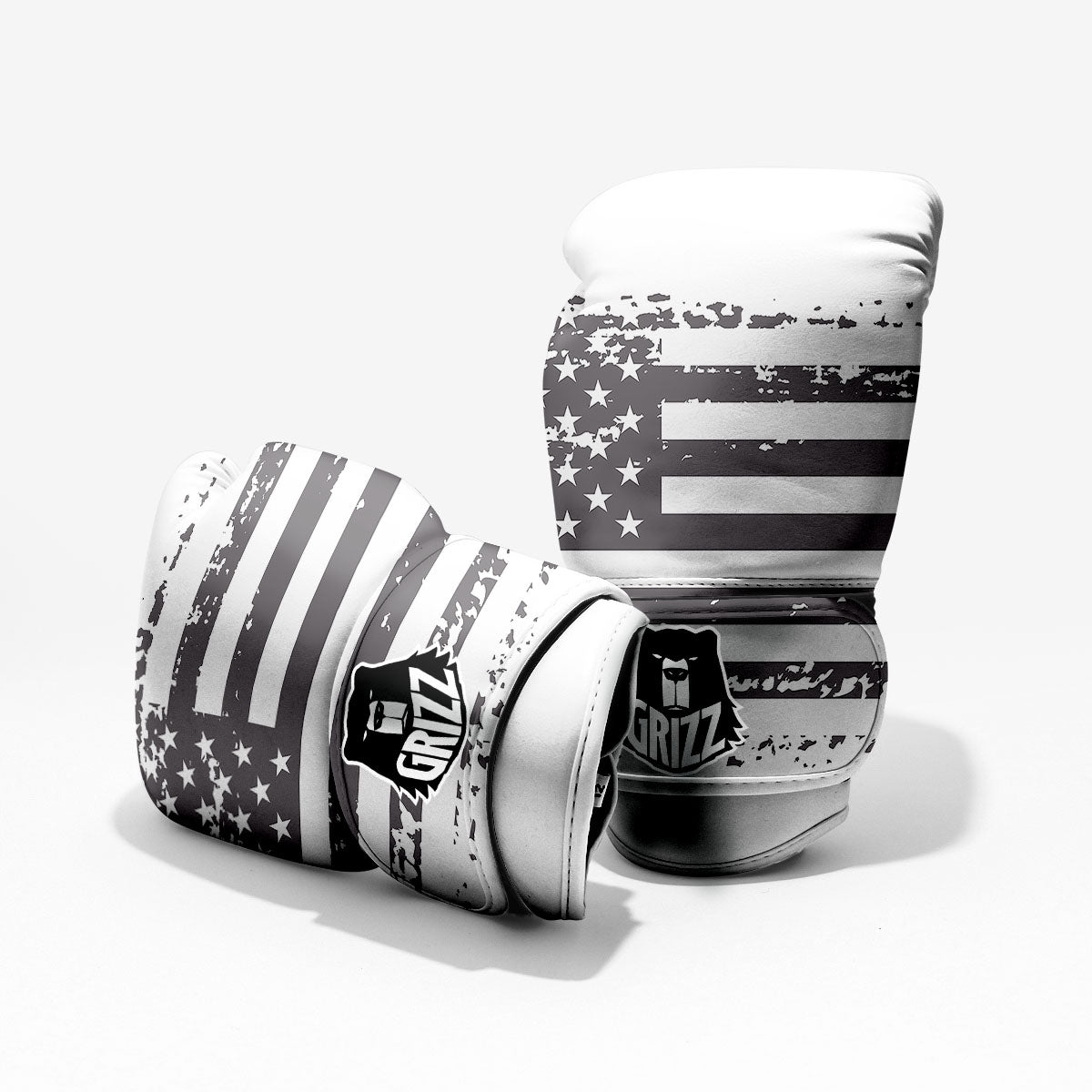 American Flag White And Black Print Pro Boxing Glove