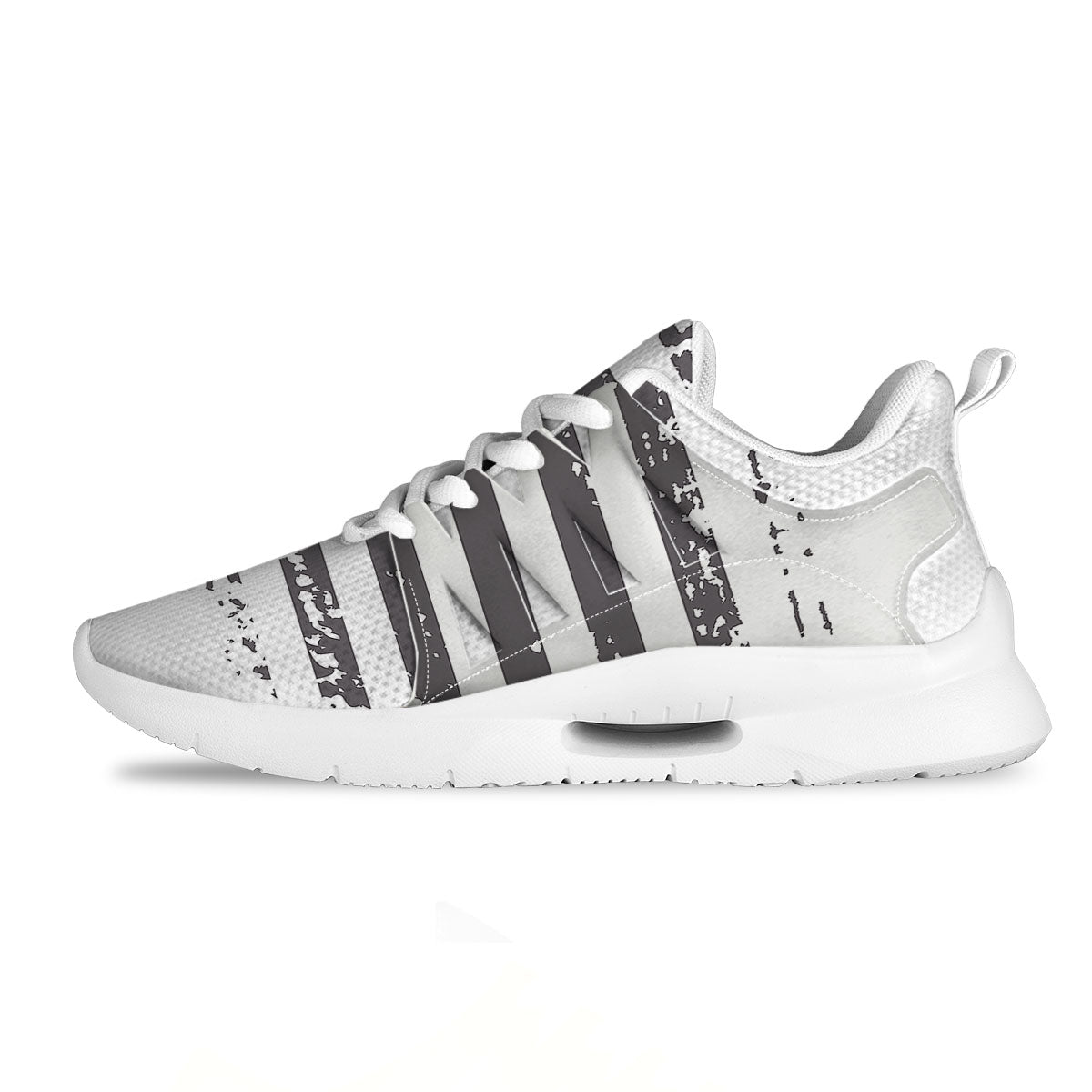 American Flag White And Black Print Tennis Shoes-grizzshop