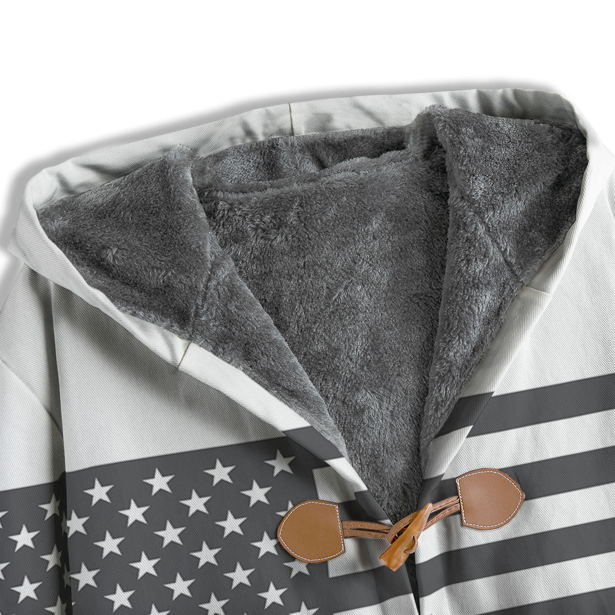 American Flag White And Grey Print Men's Windbreaker Jacket-grizzshop