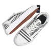 American Flag White And Grey Print Skate Shoes-grizzshop