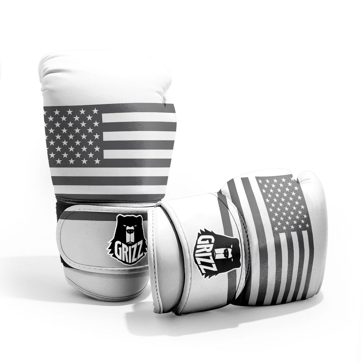 American Flag White And Grey Print Pro Boxing Glove