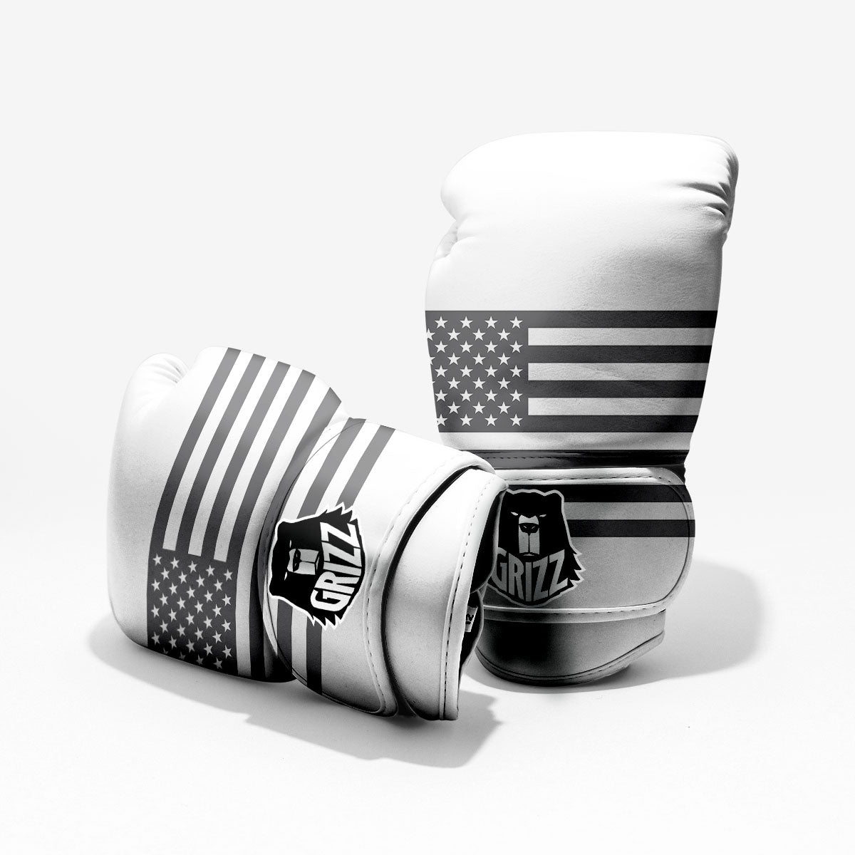 American Flag White And Grey Print Pro Boxing Glove