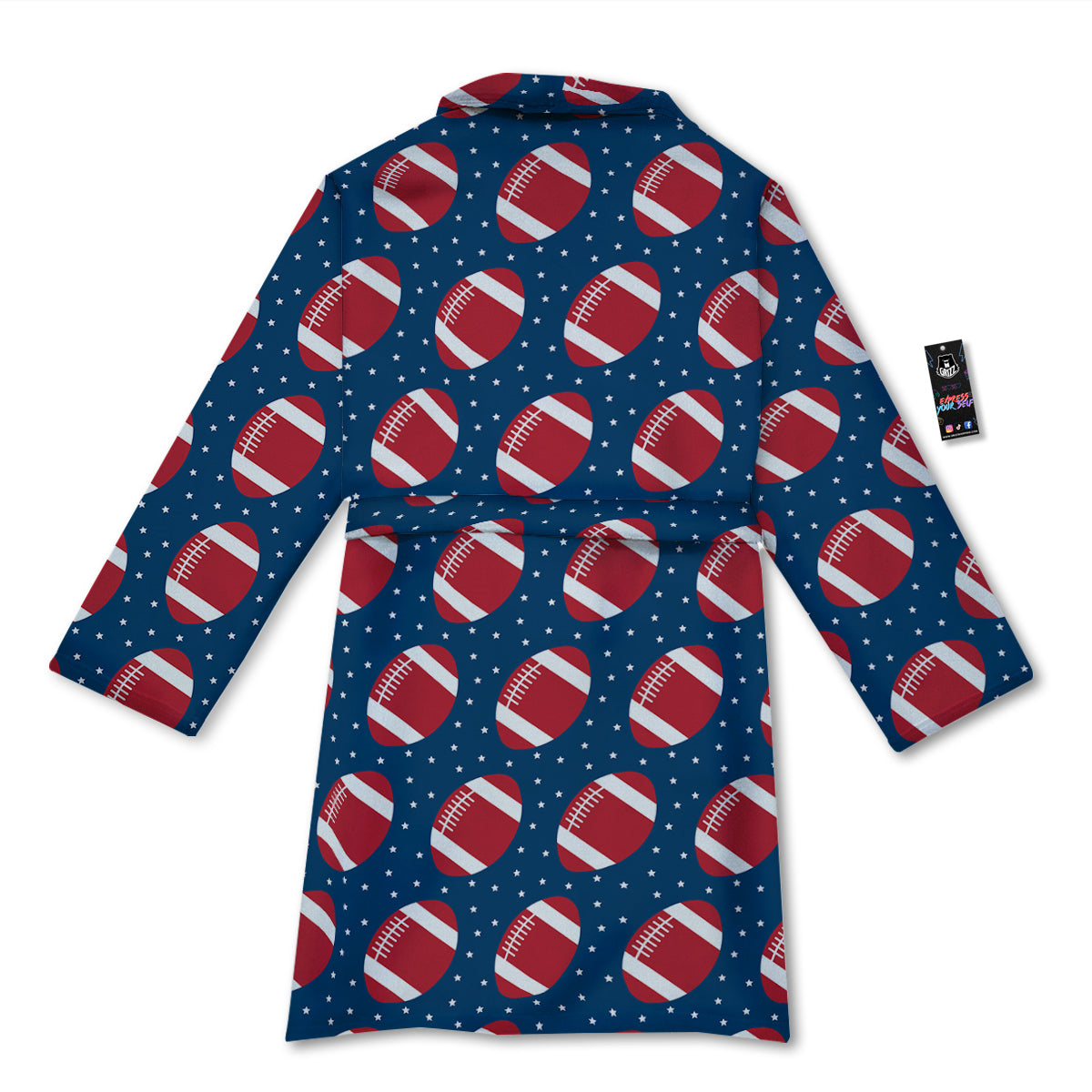 American Football Ball Print Pattern Bathrobe-grizzshop