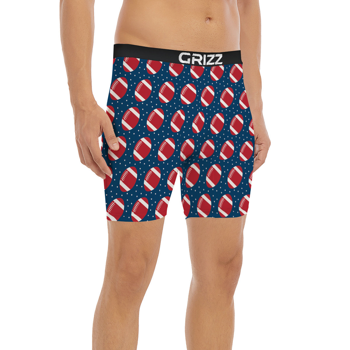 American Football Ball Print Pattern Boxer Briefs-grizzshop