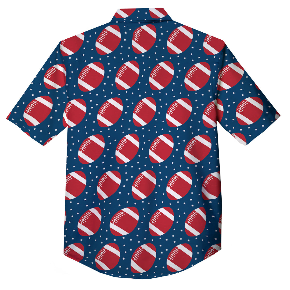 American Football Ball Print Pattern Button Up Shirt-grizzshop