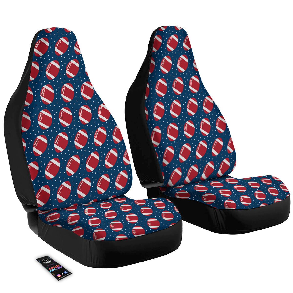 American Football Ball Print Pattern Car Seat Covers-grizzshop