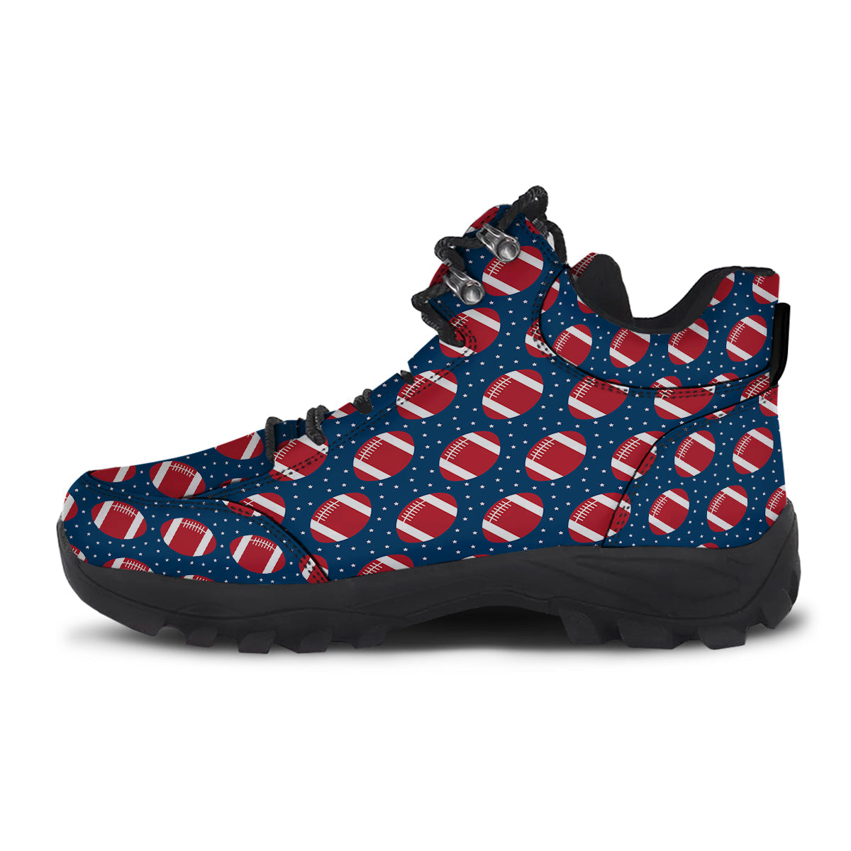 American Football Ball Print Pattern Hiking Shoes-grizzshop