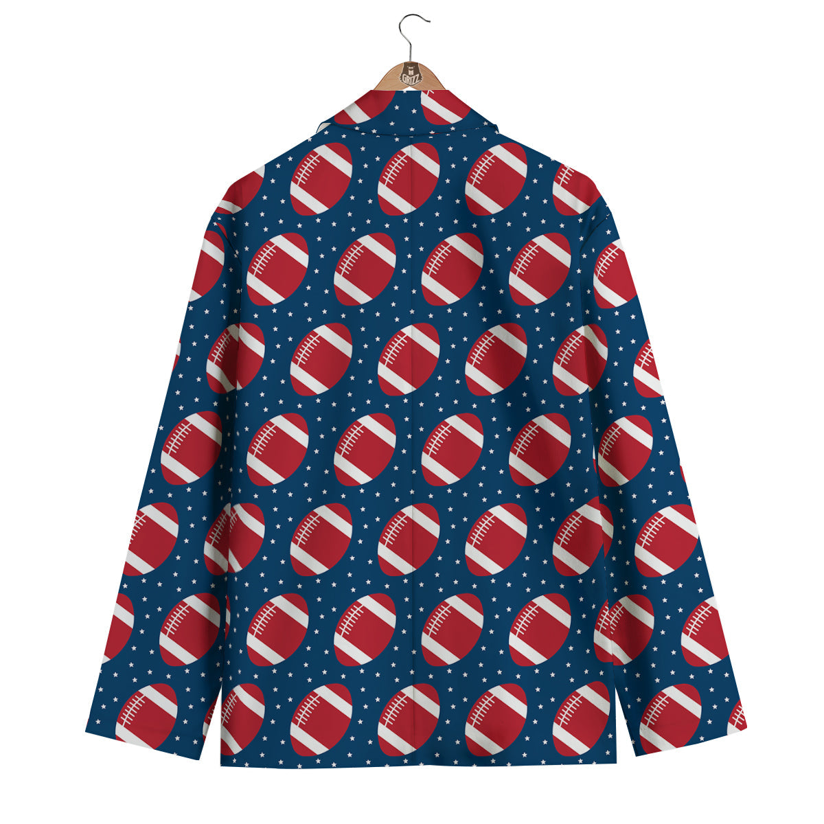 American Football Ball Print Pattern Men's Blazer-grizzshop