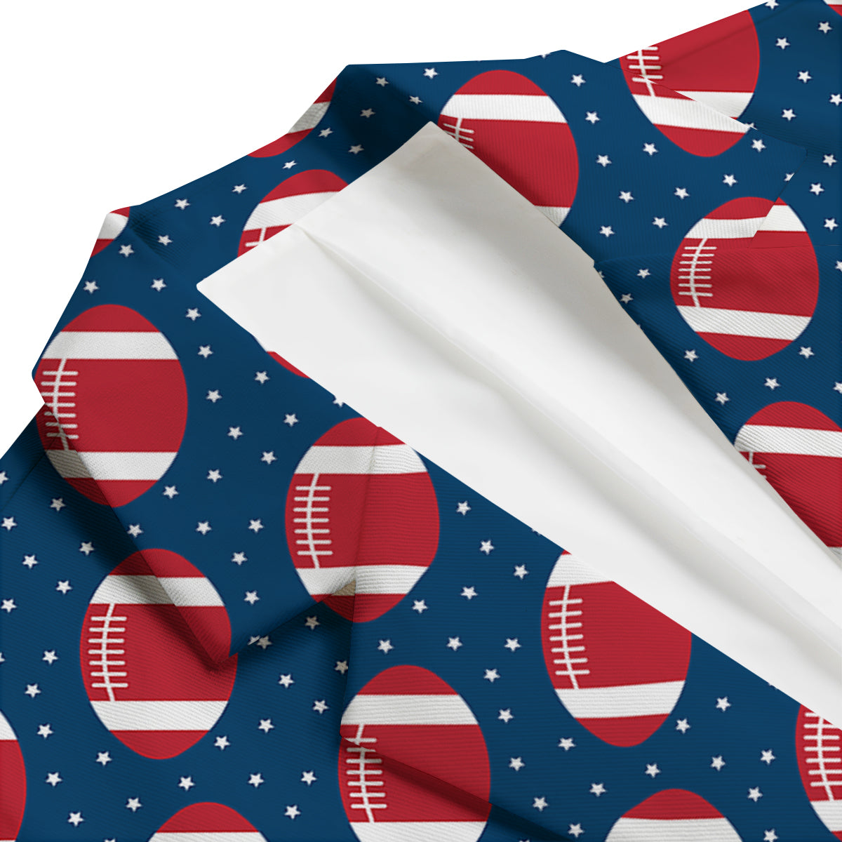 American Football Ball Print Pattern Men's Blazer-grizzshop
