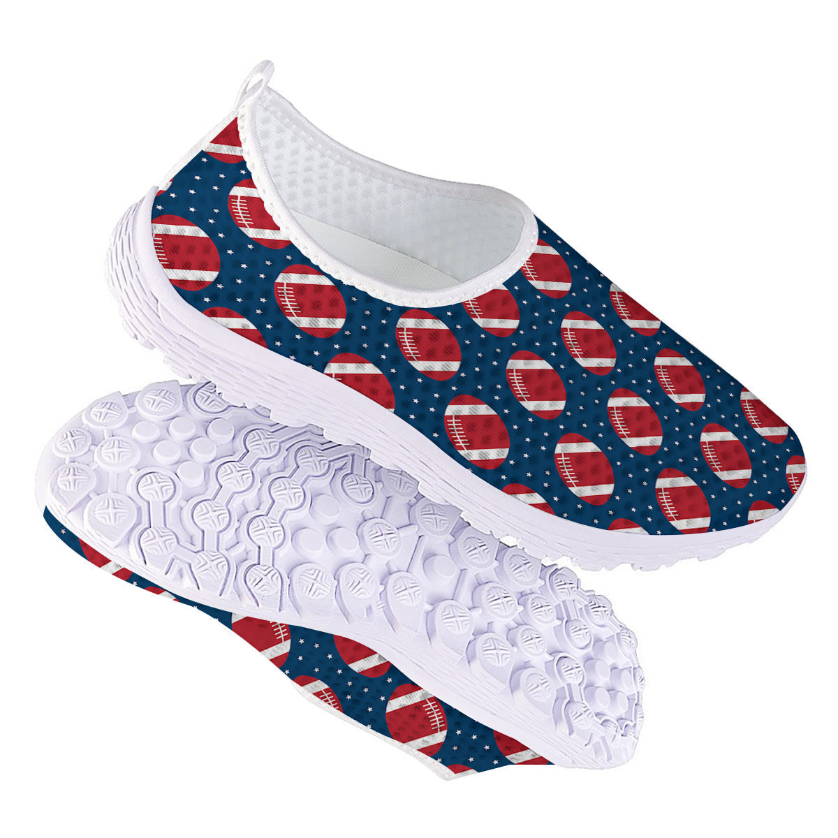 American Football Ball Print Pattern Nurse Shoes-grizzshop