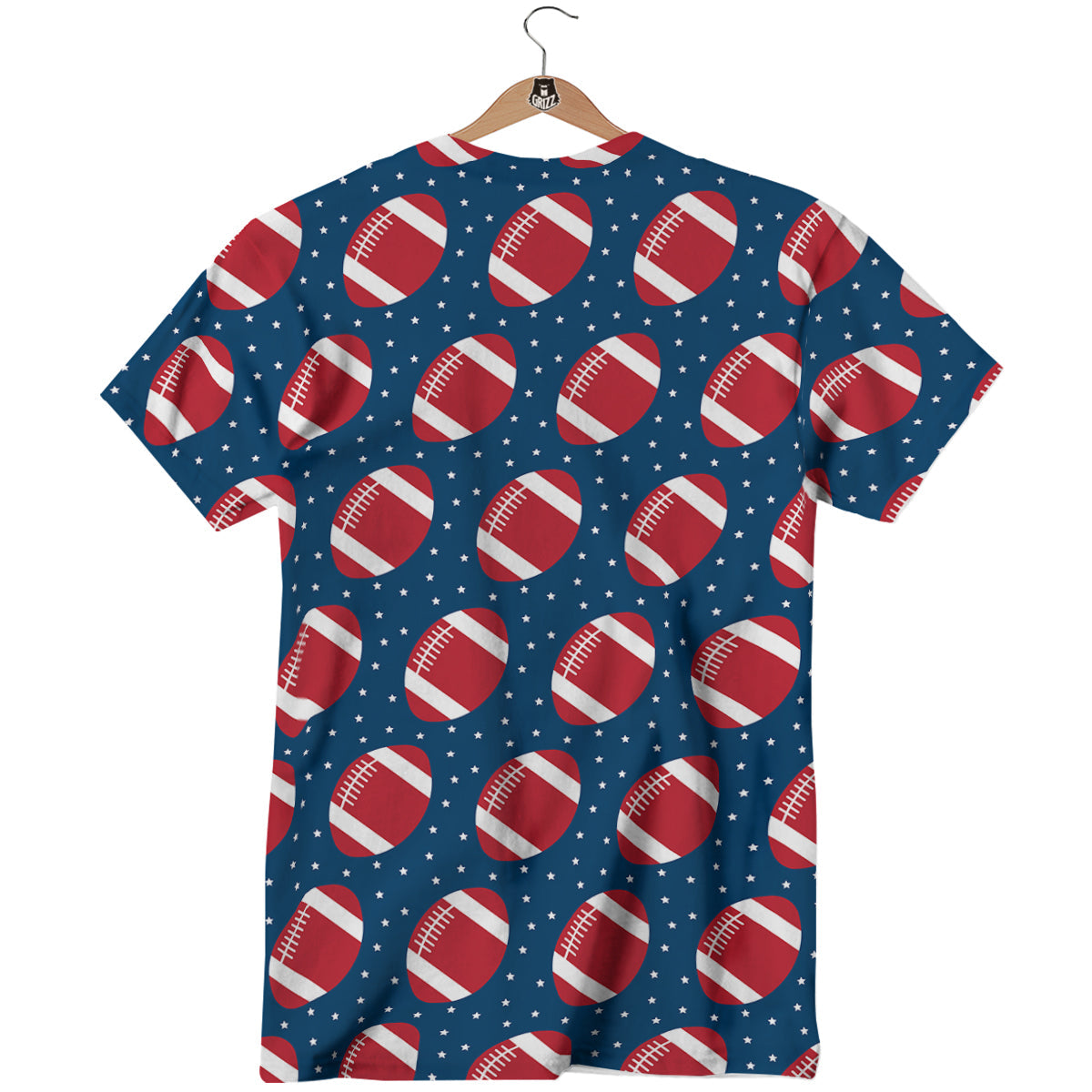 American Football Ball Print Pattern T-Shirt-grizzshop