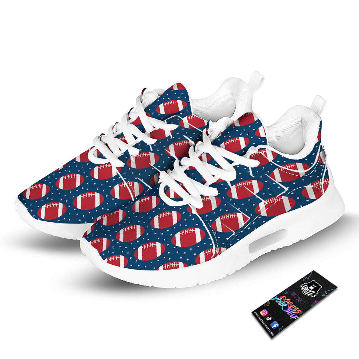 American Football Ball Print Pattern Tennis Shoes-grizzshop