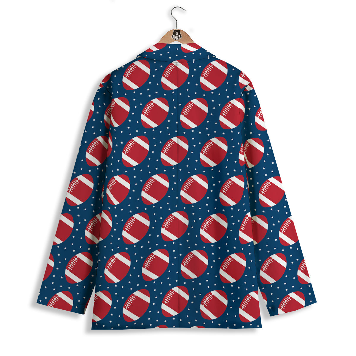 American Football Ball Print Pattern Women's Blazer-grizzshop