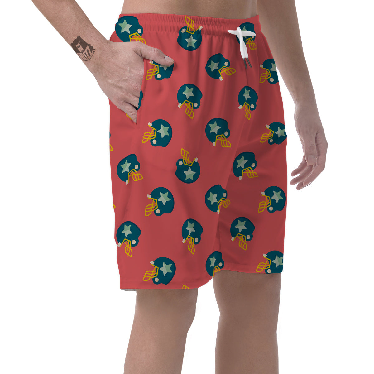 American Football Pattern Print Men's Shorts-grizzshop