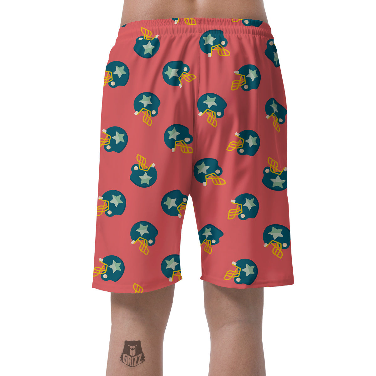 American Football Pattern Print Men's Shorts-grizzshop