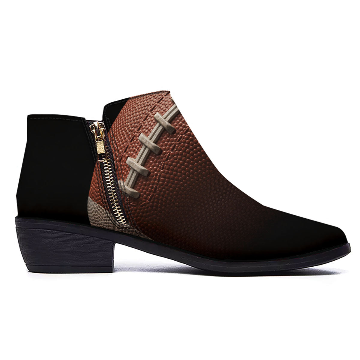 American Football Print Ball Ankle Boots-grizzshop