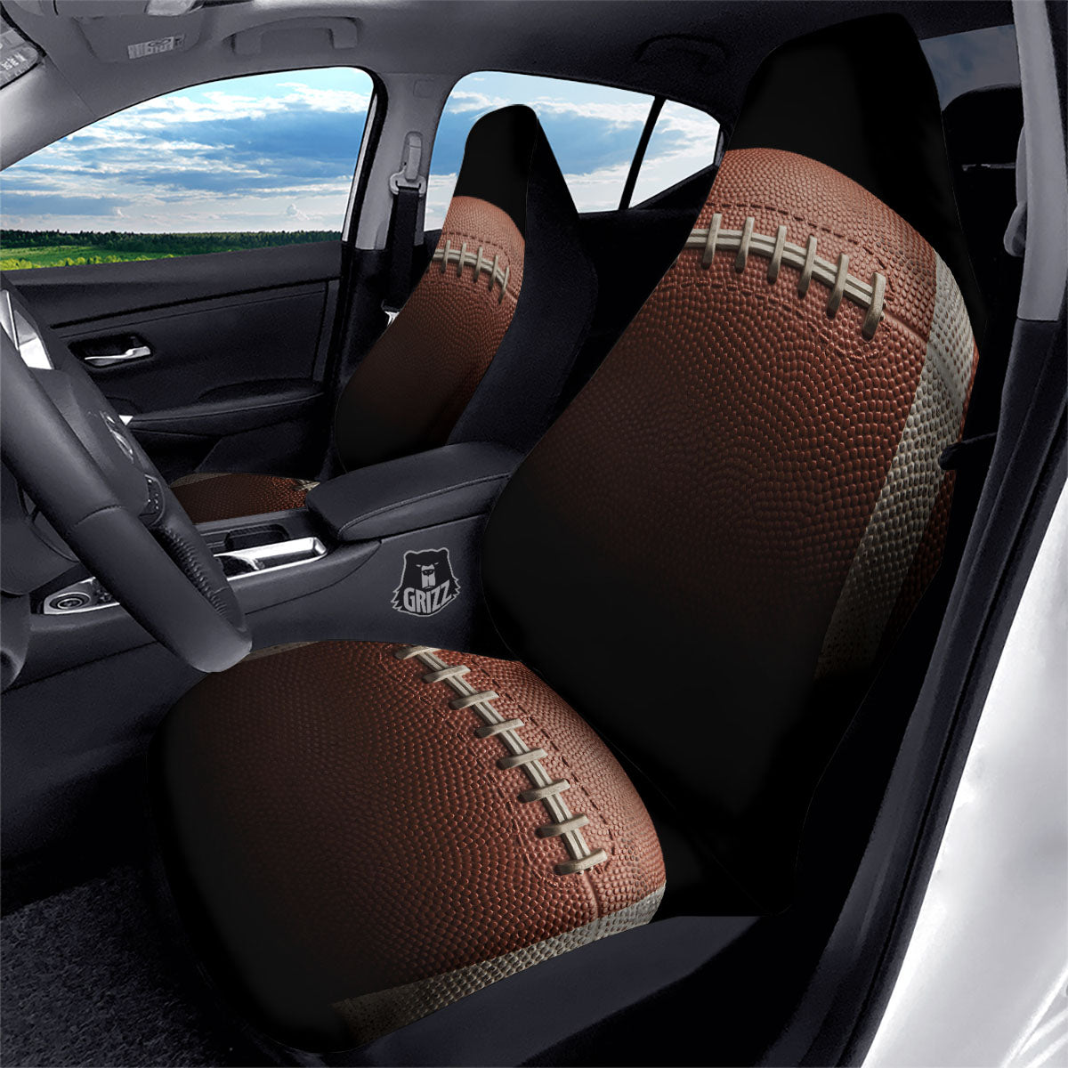 American Football Print Ball Car Seat Covers-grizzshop