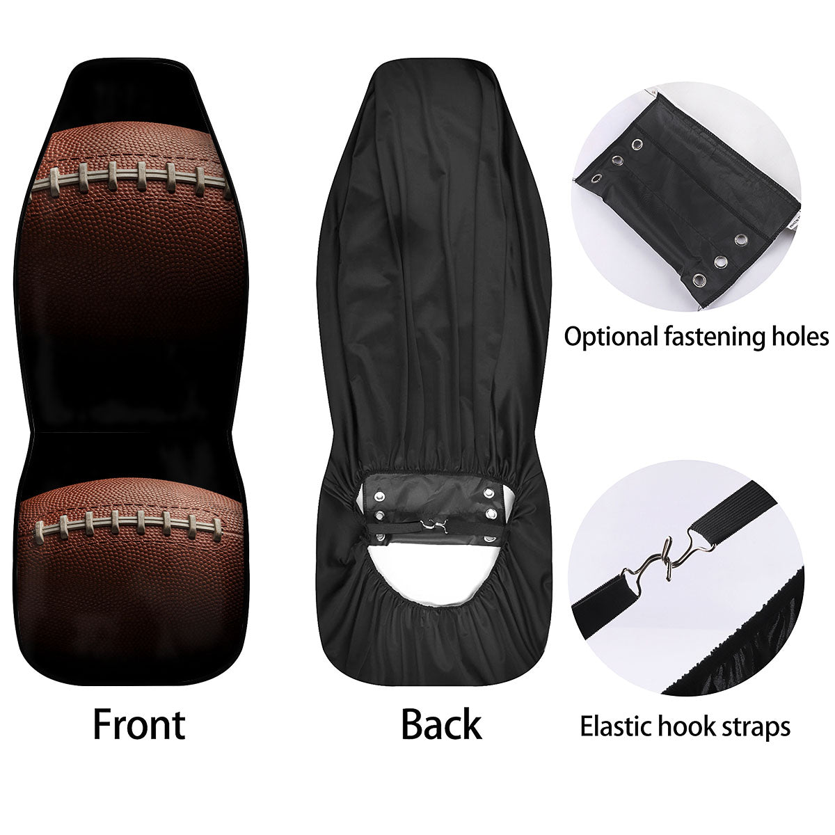 American Football Print Ball Car Seat Covers-grizzshop