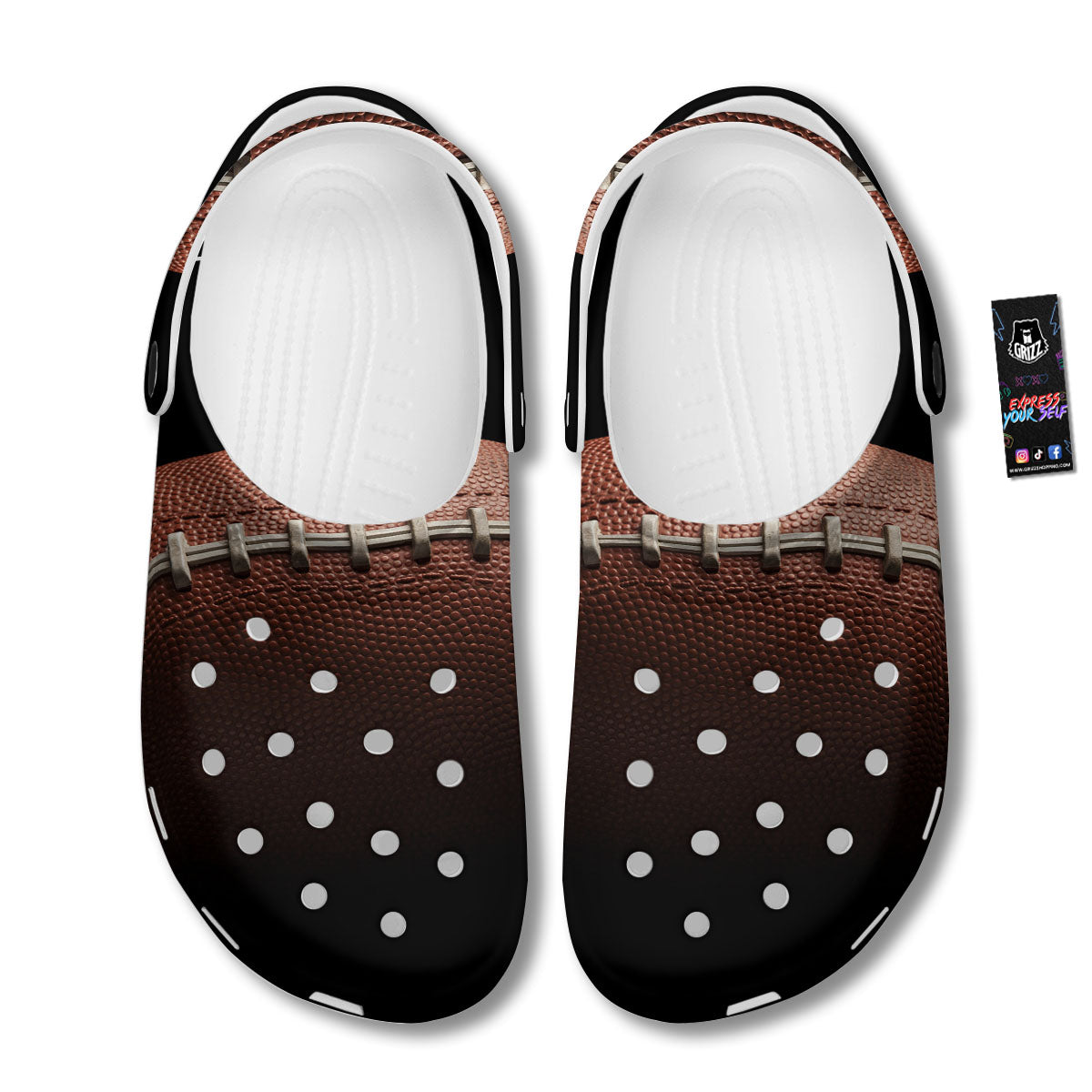 American Football Print Ball Clog-grizzshop