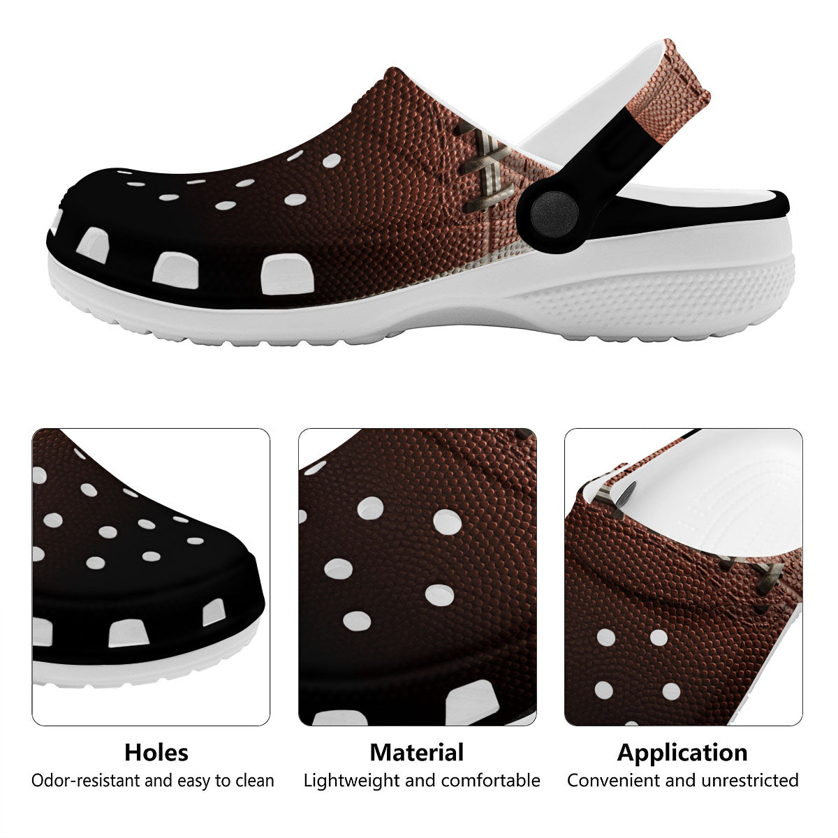 American Football Print Ball Clog-grizzshop