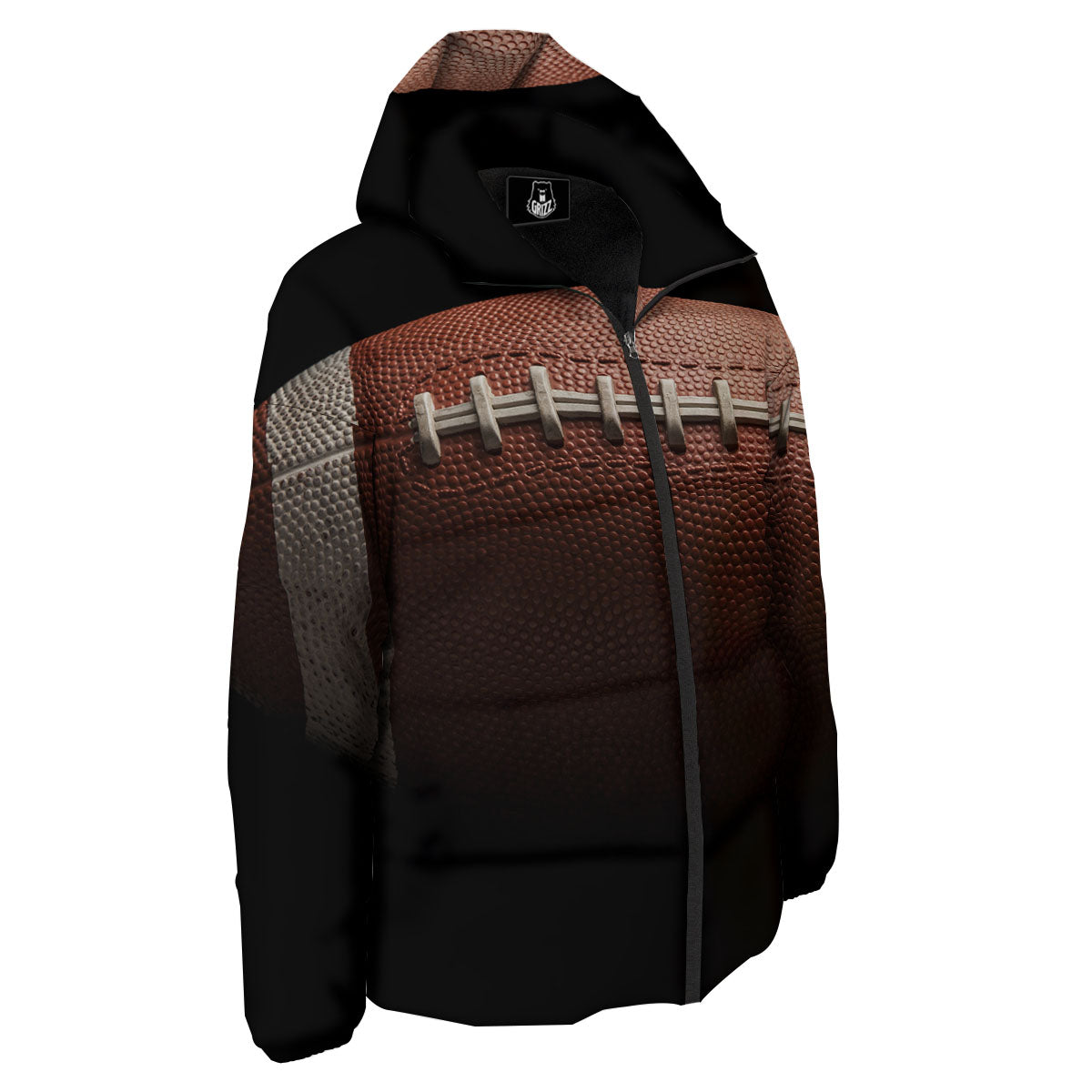 American Football Print Ball Down Jacket-grizzshop