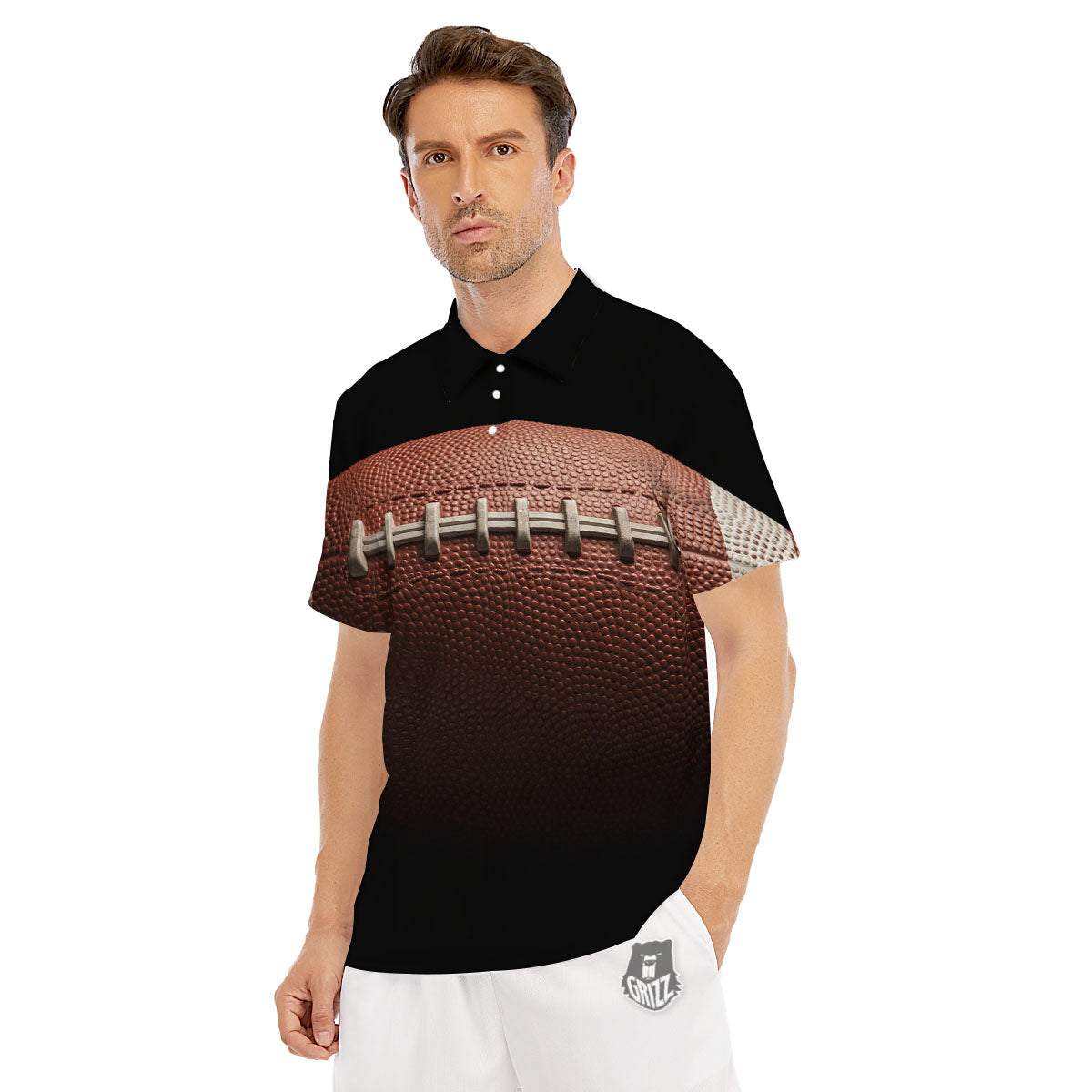 American Football Print Ball Men's Golf Shirts-grizzshop