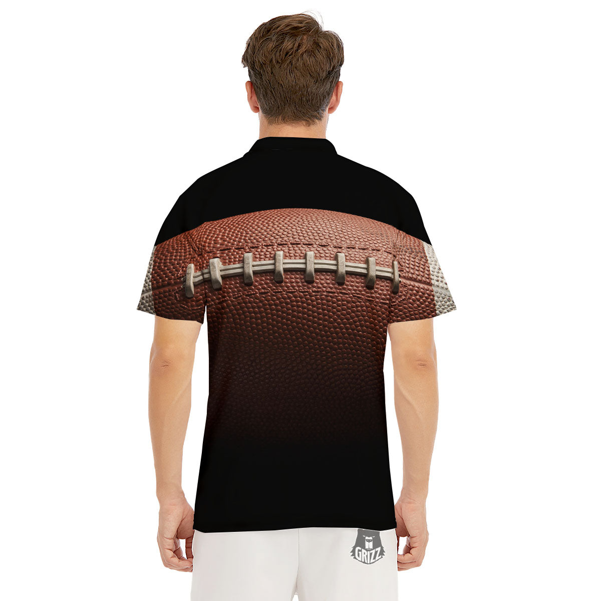 American Football Print Ball Men's Golf Shirts-grizzshop