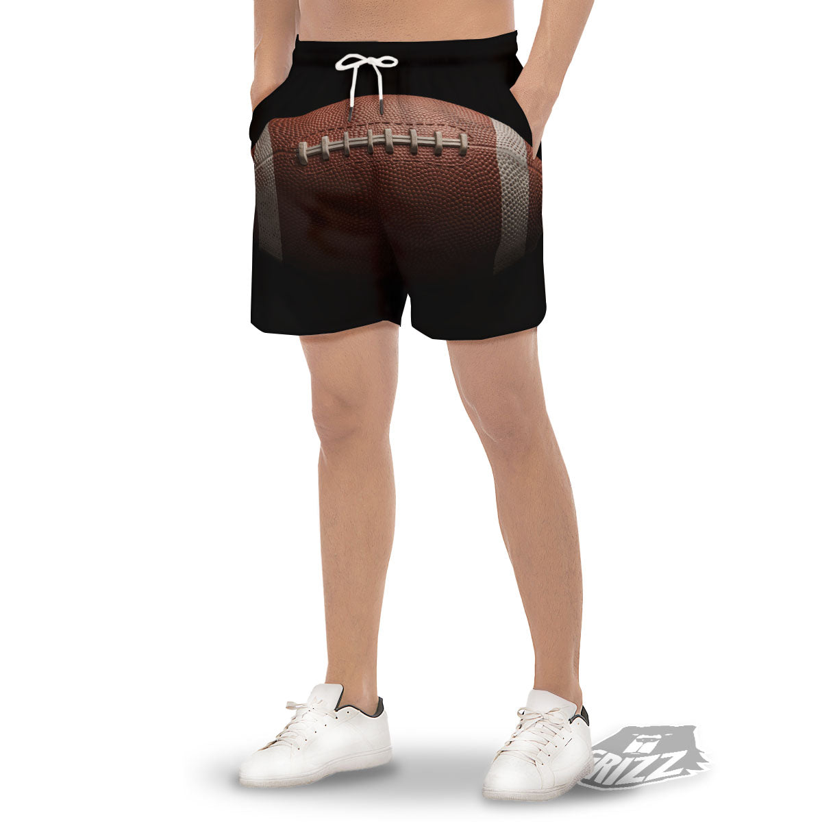 American Football Print Ball Men's Gym Shorts-grizzshop