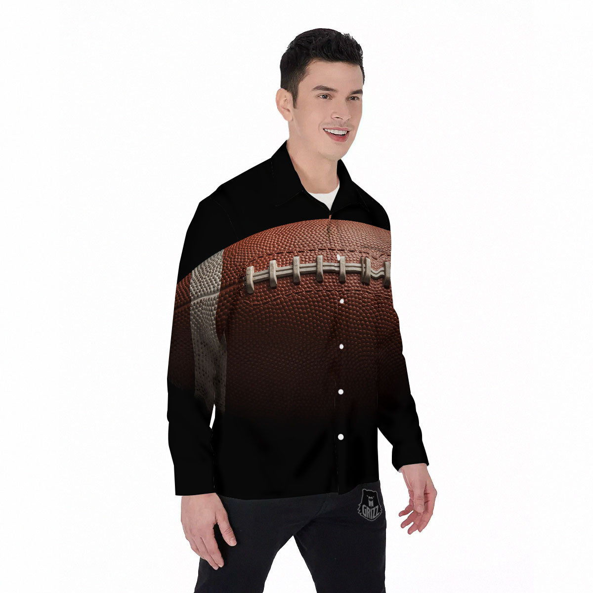 American Football Print Ball Men's Long Sleeve Shirts-grizzshop