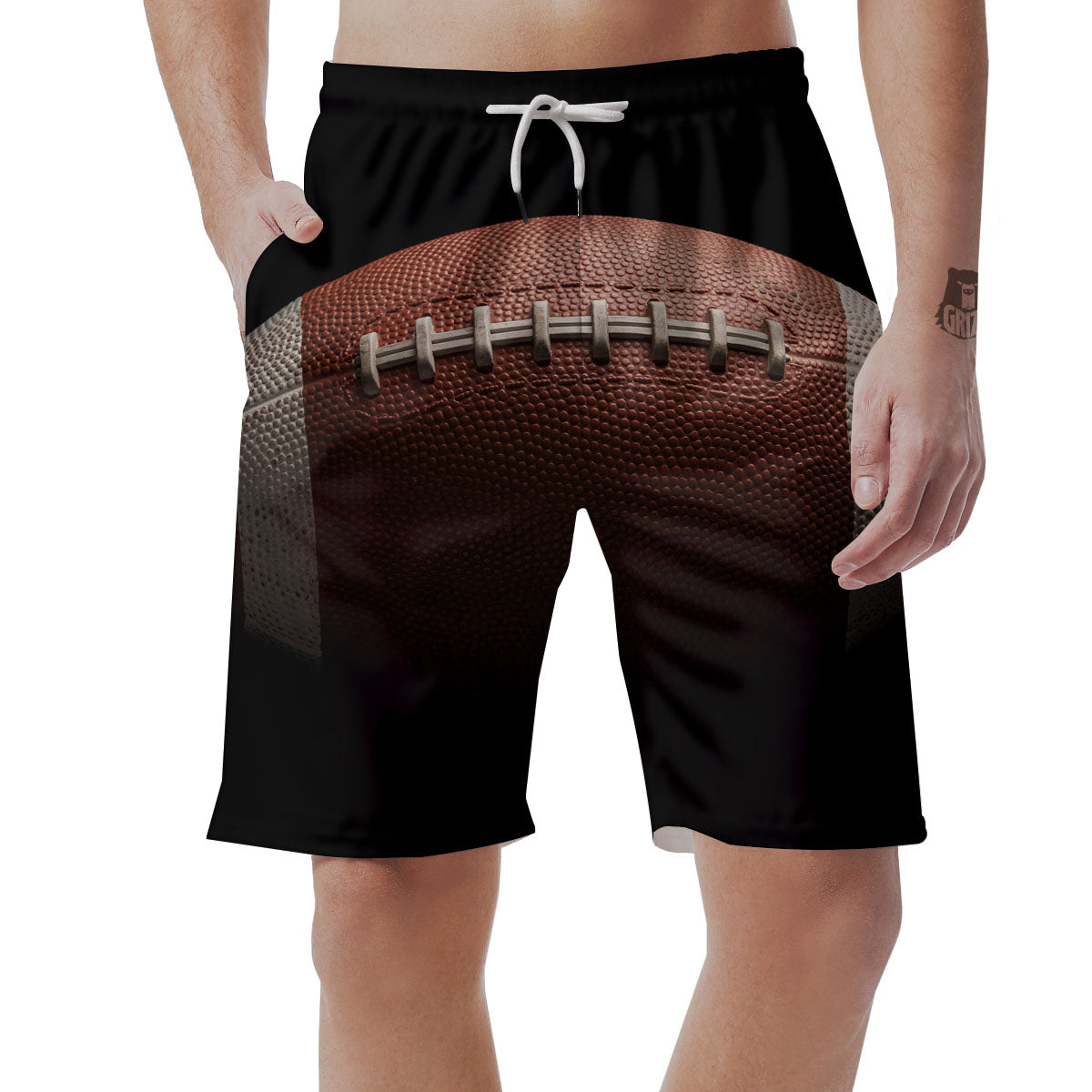 American Football Print Ball Men's Shorts-grizzshop