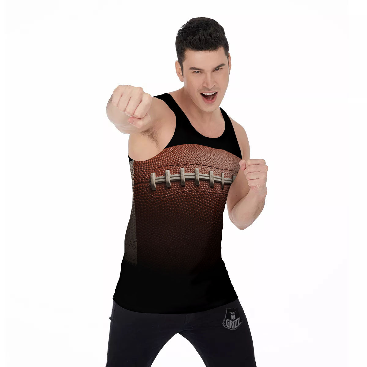 American Football Print Ball Men's Tank Top-grizzshop