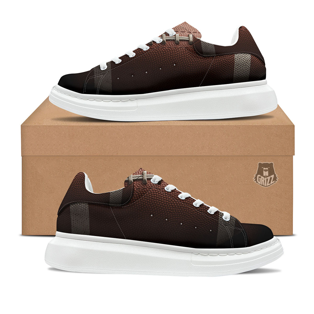 American Football Print Ball Platform Shoes-grizzshop
