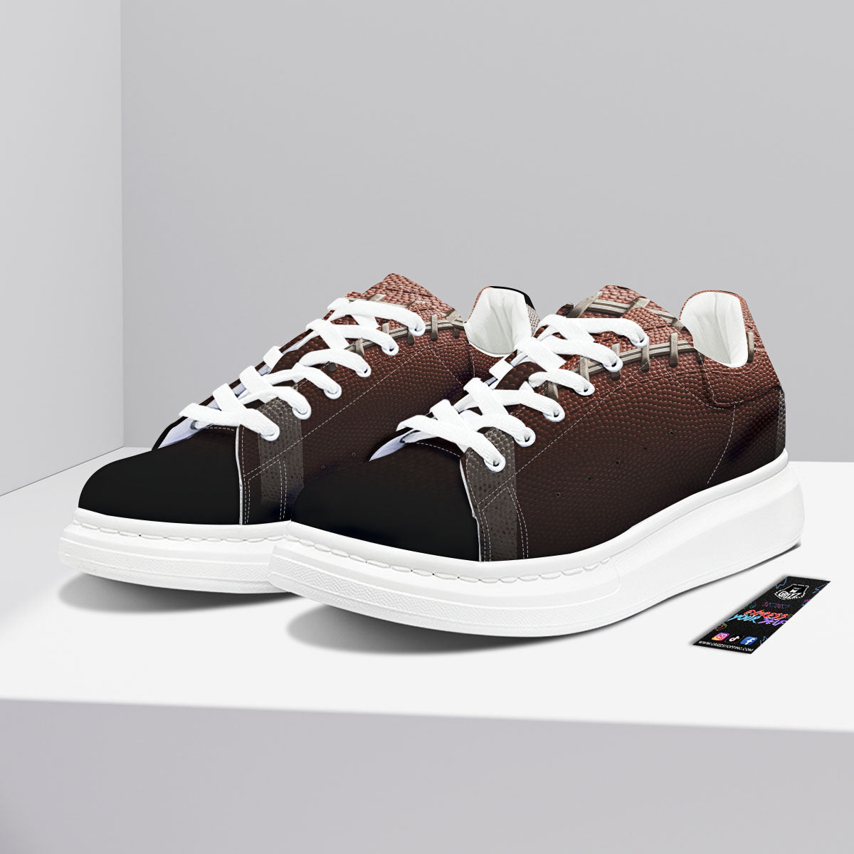 American Football Print Ball Platform Shoes-grizzshop
