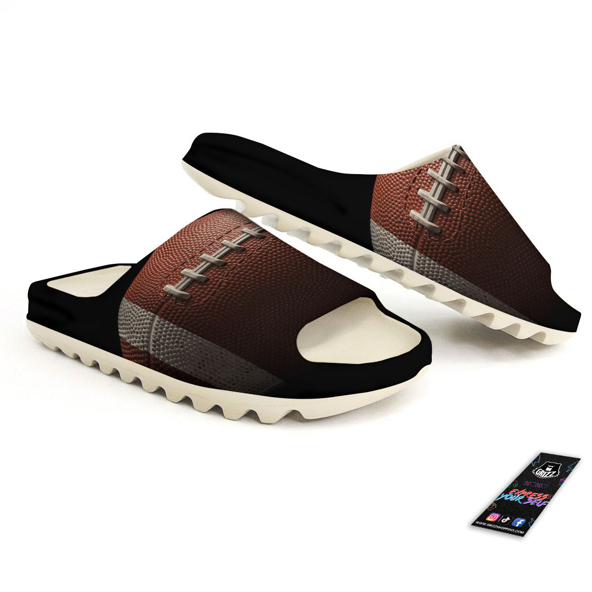 American Football Print Ball Sandals-grizzshop