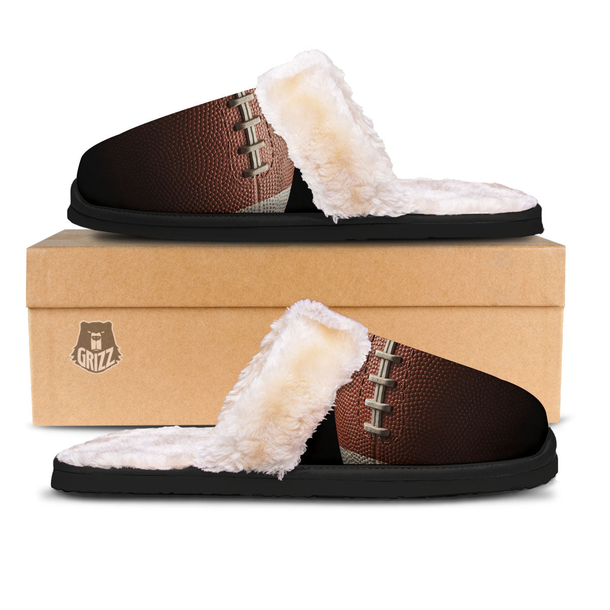 American Football Print Ball Slippers-grizzshop