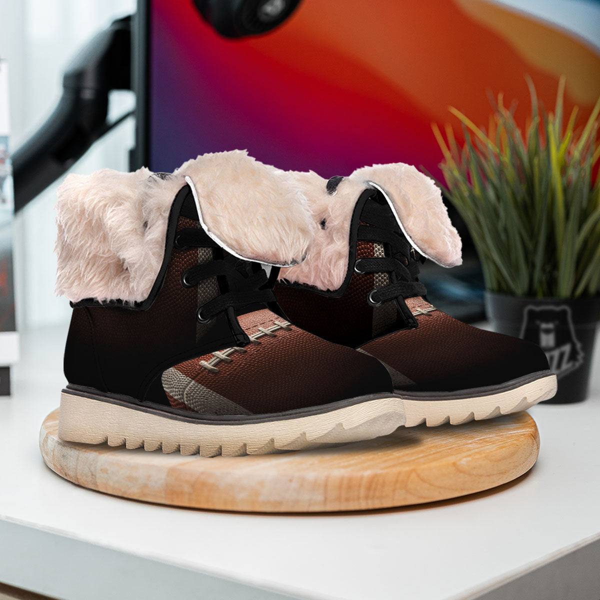 American Football Print Ball Snow Boots-grizzshop