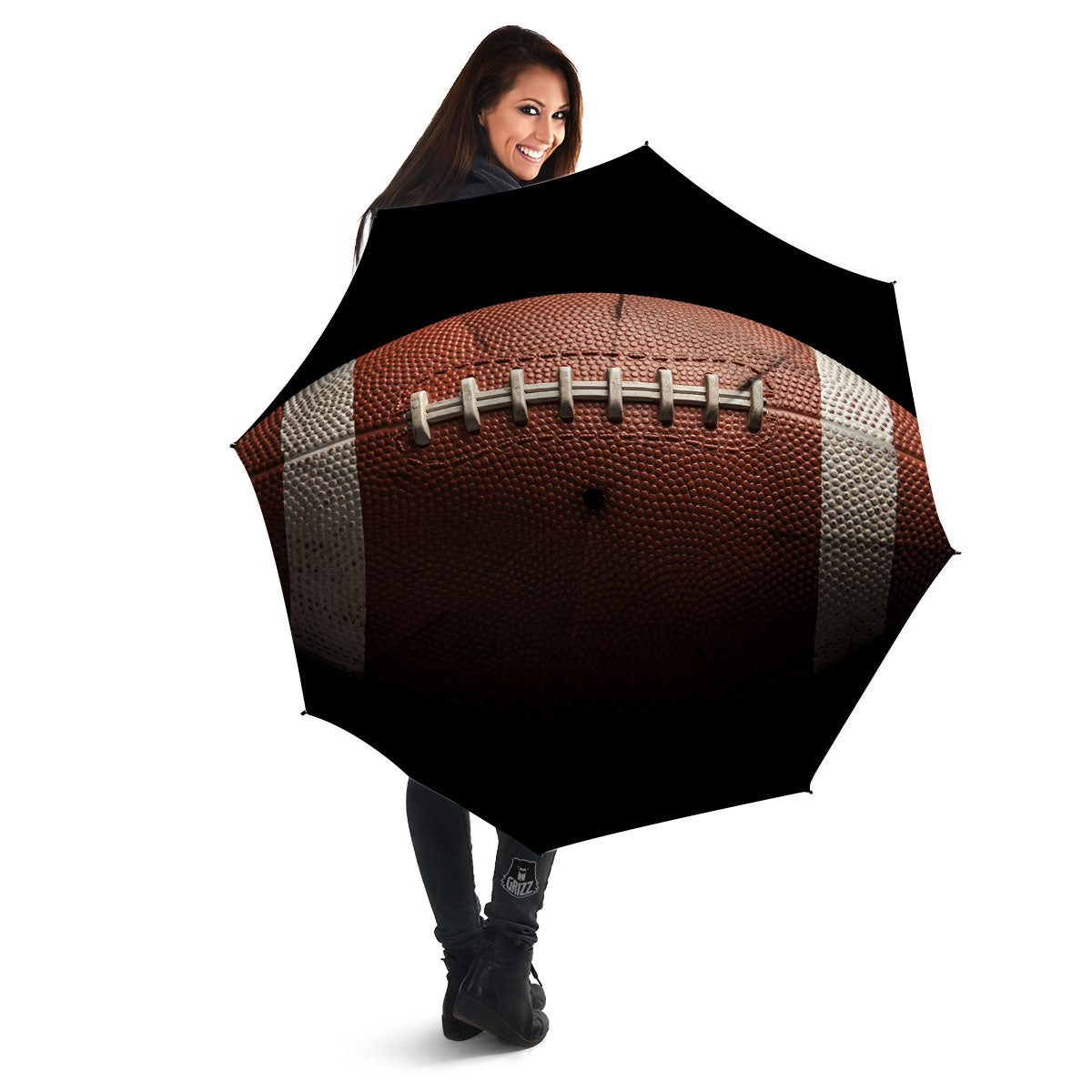 American Football Print Ball Umbrella-grizzshop