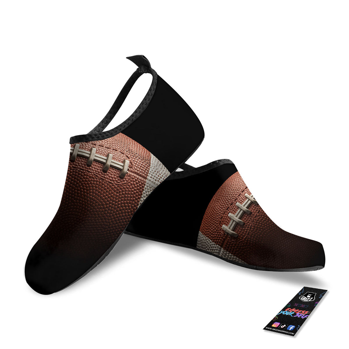 American Football Print Ball Water Shoes-grizzshop