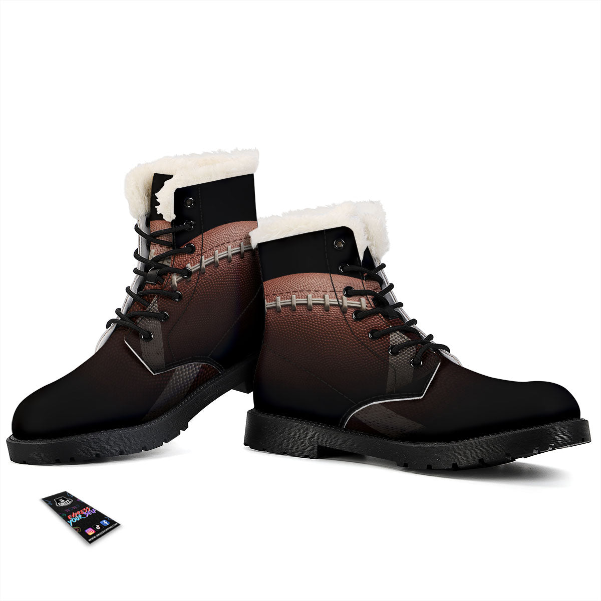 American Football Print Ball Winter Boots-grizzshop