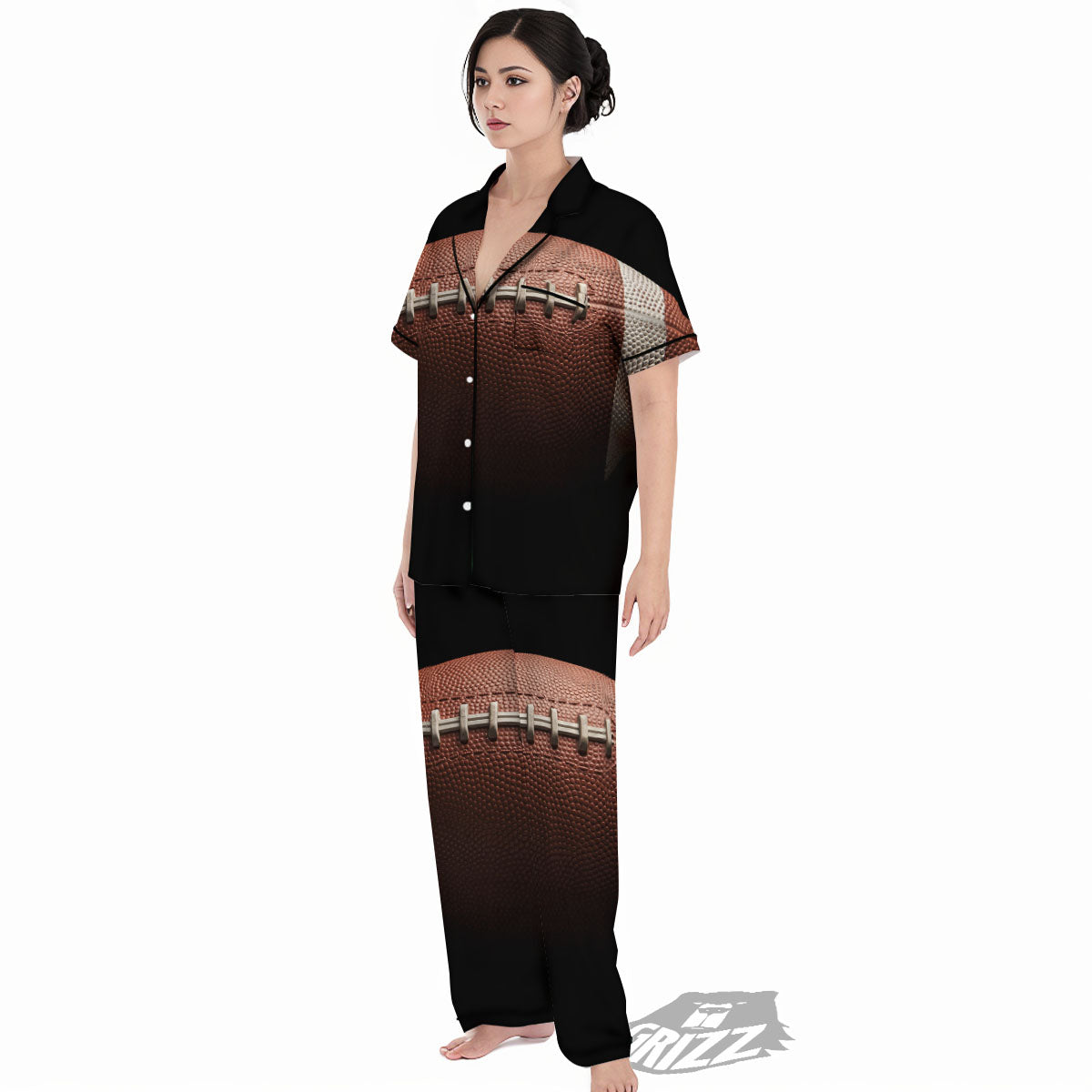 American Football Print Ball Women's Pajamas Set-grizzshop