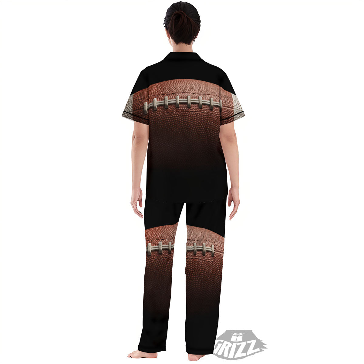 American Football Print Ball Women's Pajamas Set-grizzshop