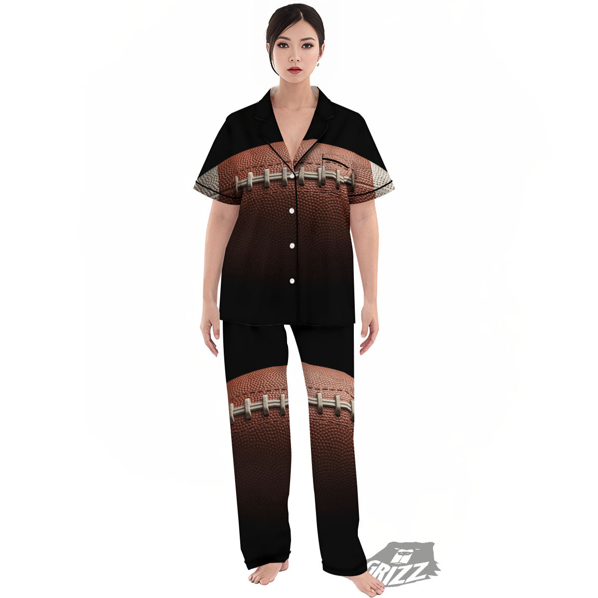 American Football Print Ball Women's Pajamas Set-grizzshop