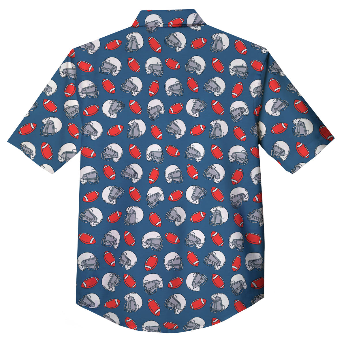 American Football Print Pattern Button Up Shirt-grizzshop