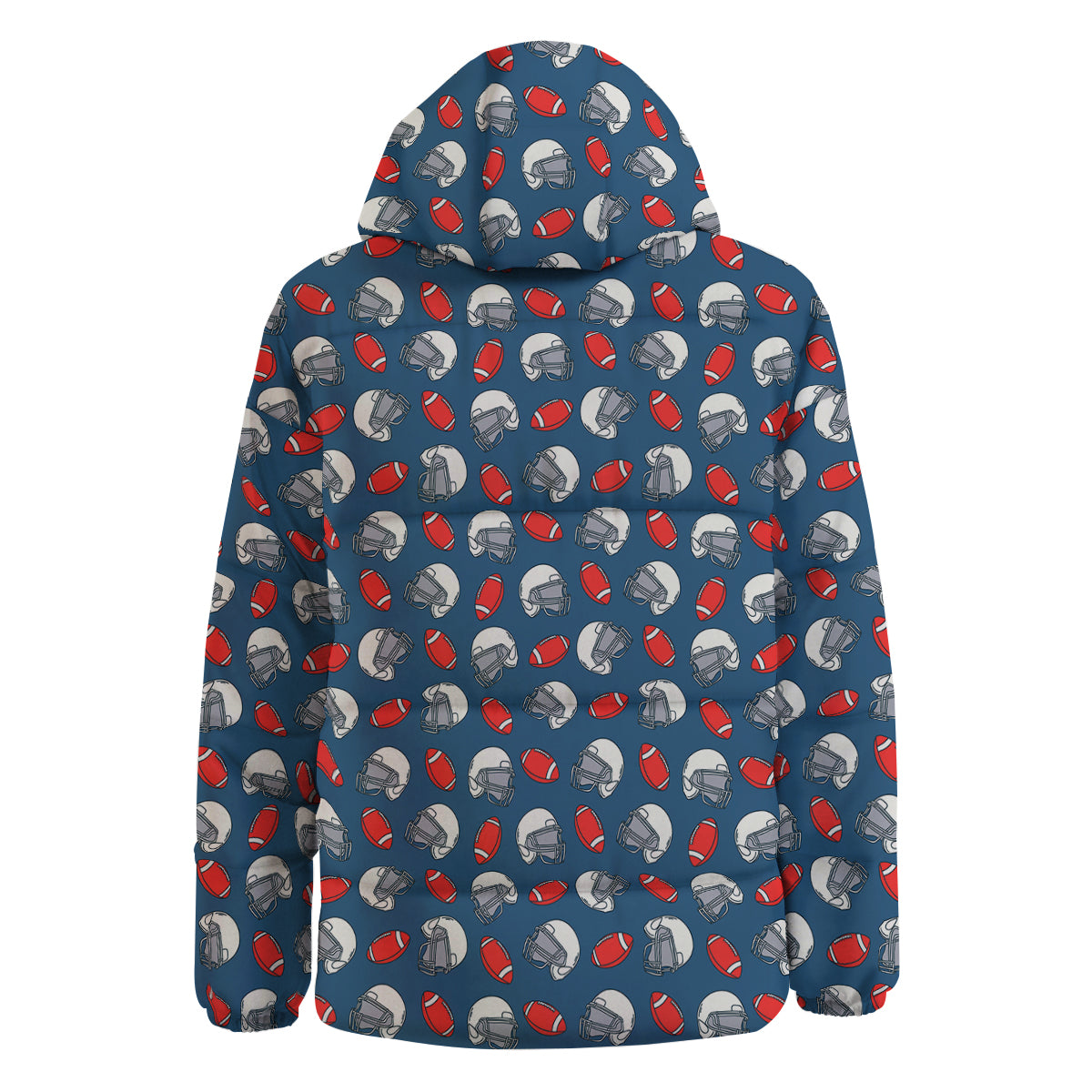 American Football Print Pattern Down Jacket-grizzshop