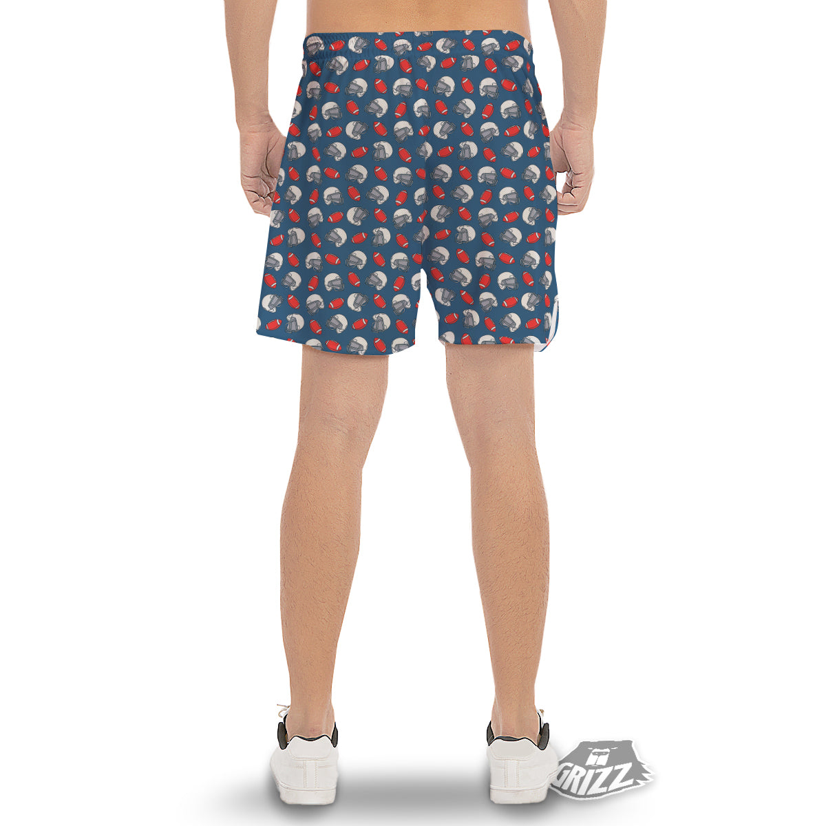 American Football Print Pattern Men's Gym Shorts-grizzshop