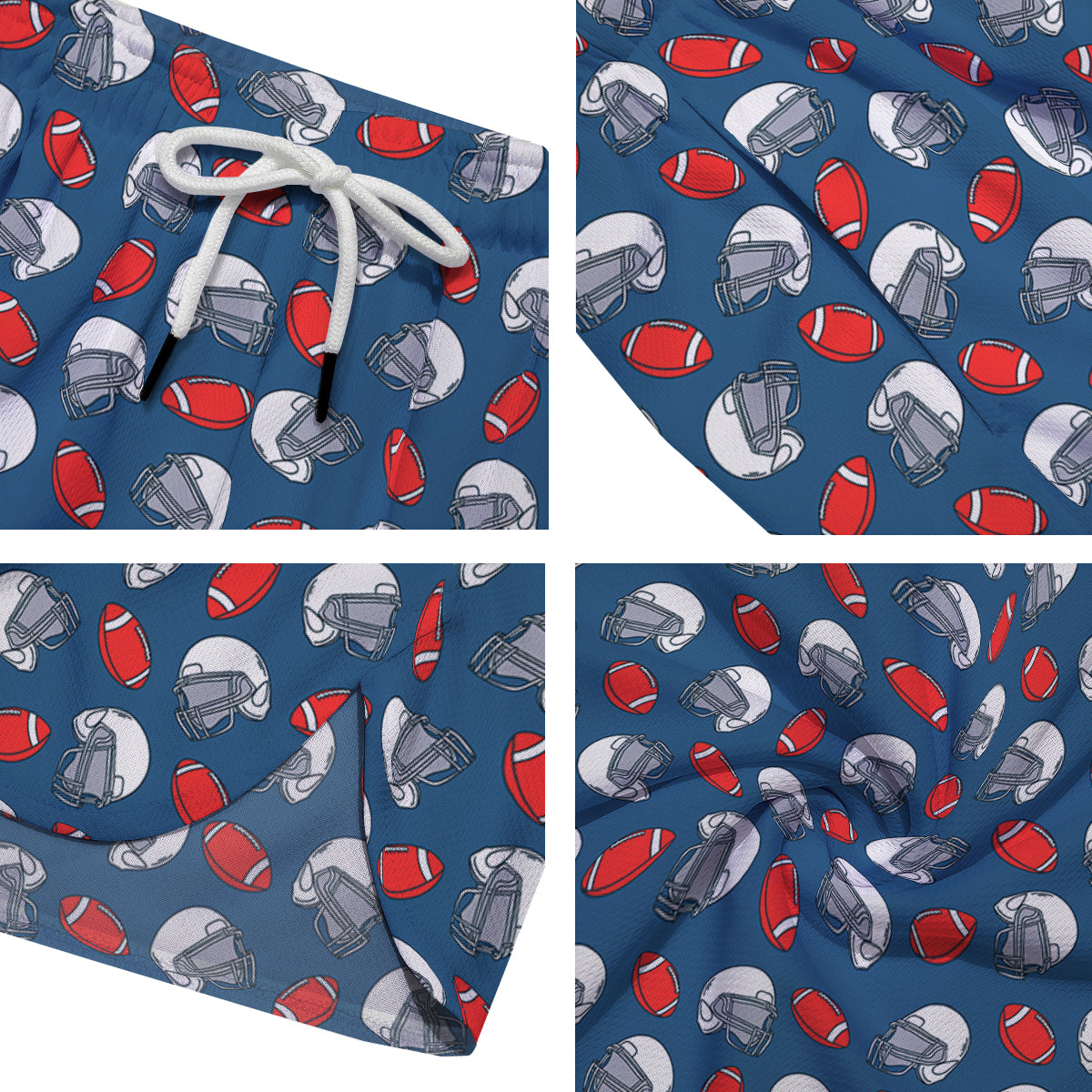 American Football Print Pattern Men's Running Shorts-grizzshop